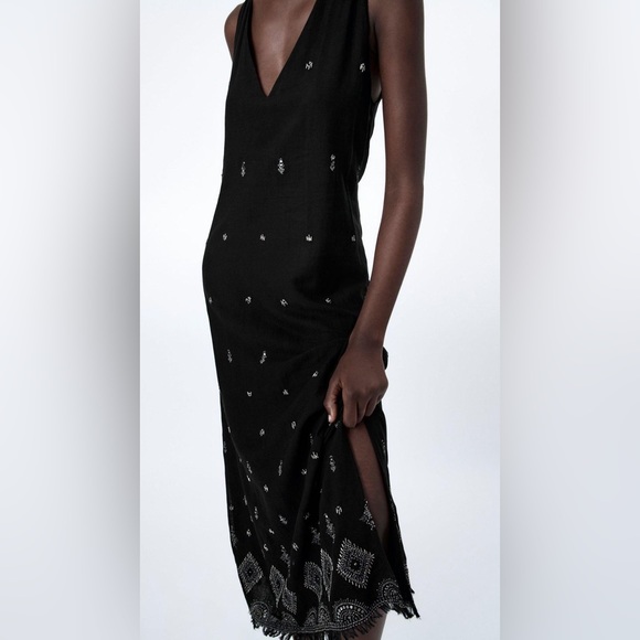 ZARA NWT dress$199 handmade decorations - Picture 4 of 14